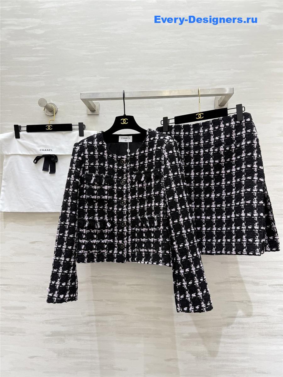 Ch**el wool woven tweed skirt