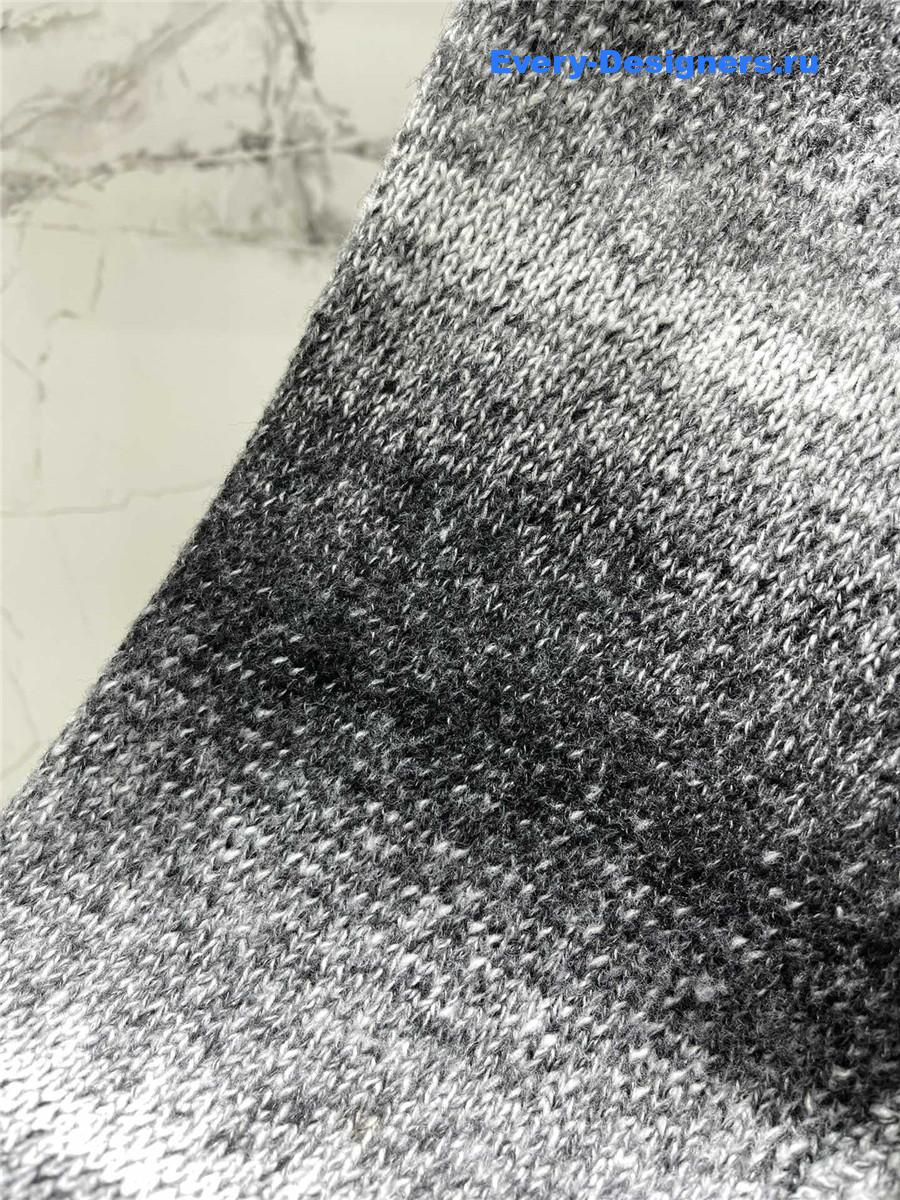 Ch**el black white striped bow sweater