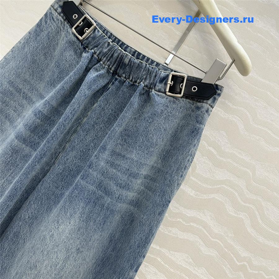 L0ew* draped blue straight jeans