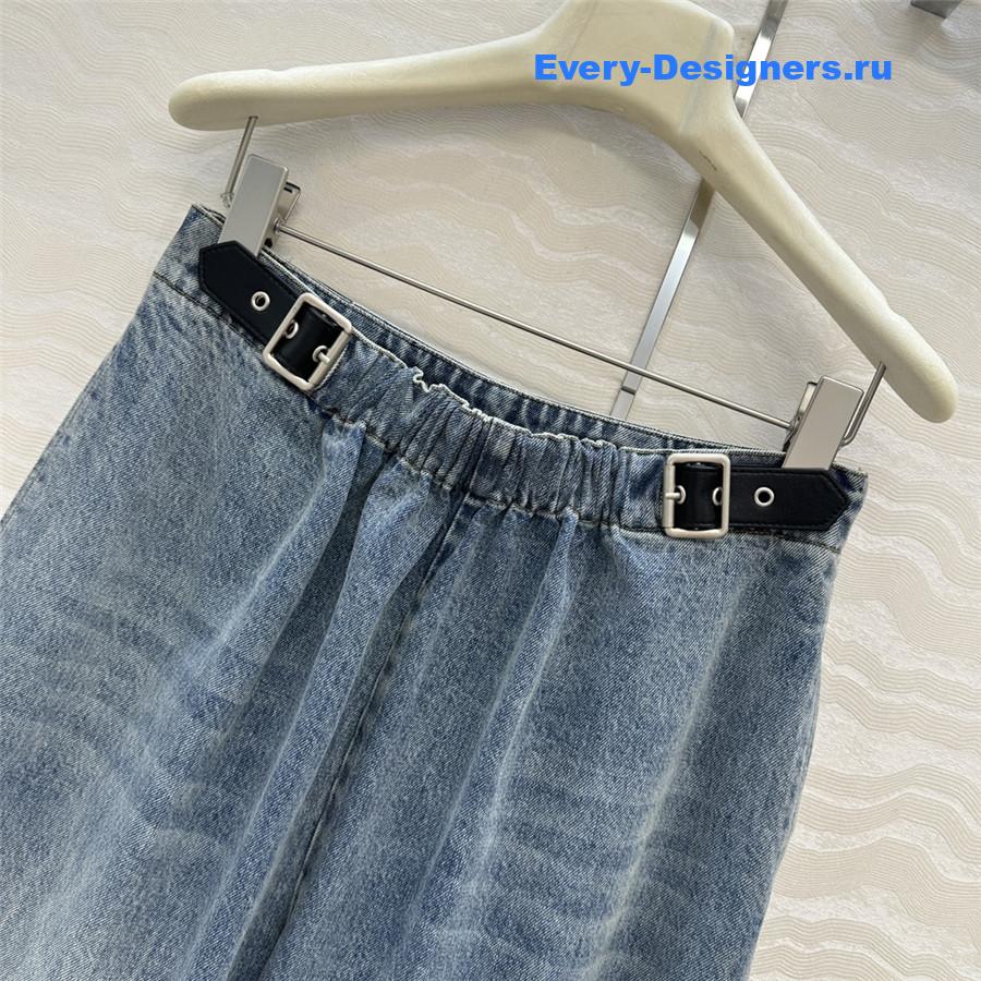 L0ew* draped blue straight jeans