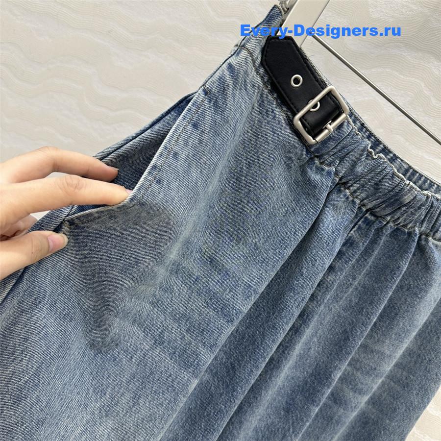 L0ew* draped blue straight jeans