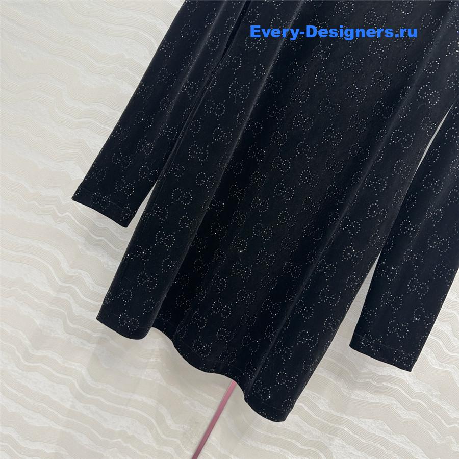 Gvc*1 gg crystal embroidered velvet dress