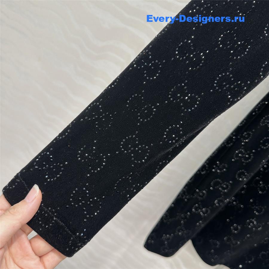 Gvc*1 gg crystal embroidered velvet dress