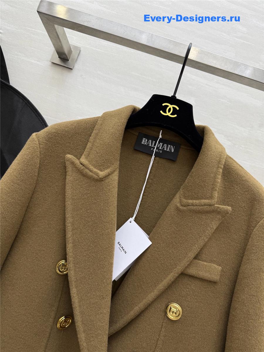 Balmain Camel Wool Suit Coat
