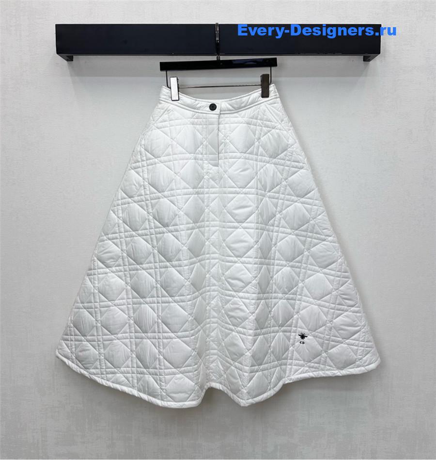D10r white quilted pocket midi skirt