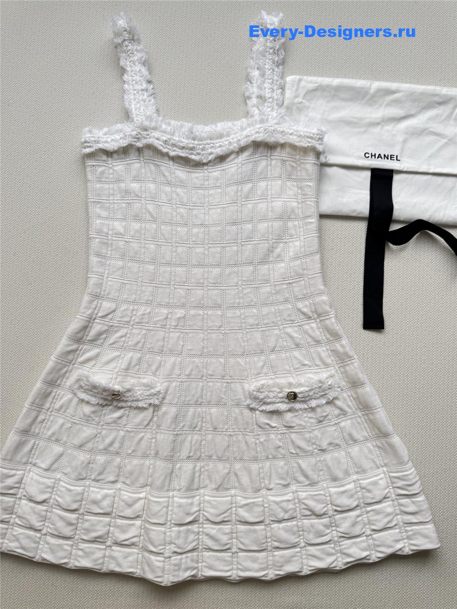 Ch**el white plaid tank dress