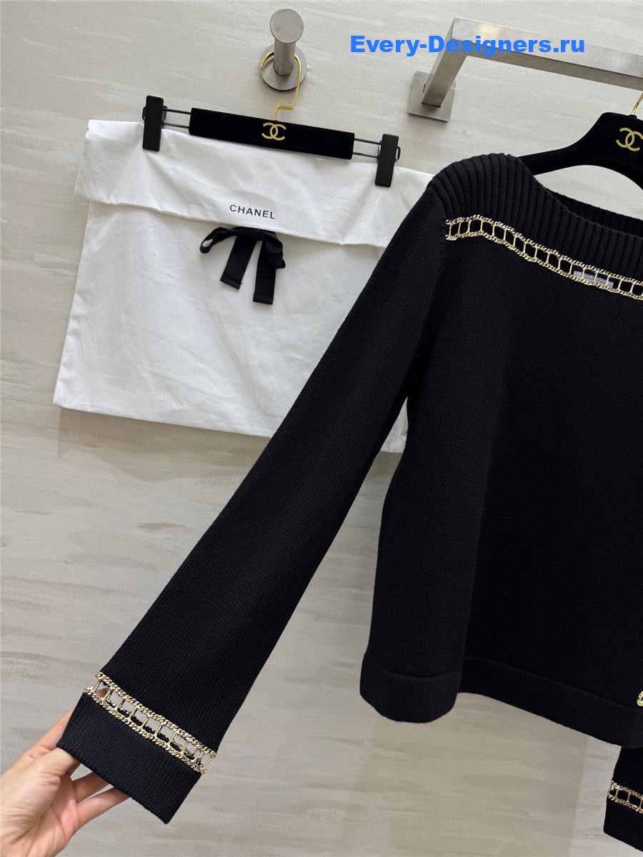 Ch**el cashmere chain camisole sweater