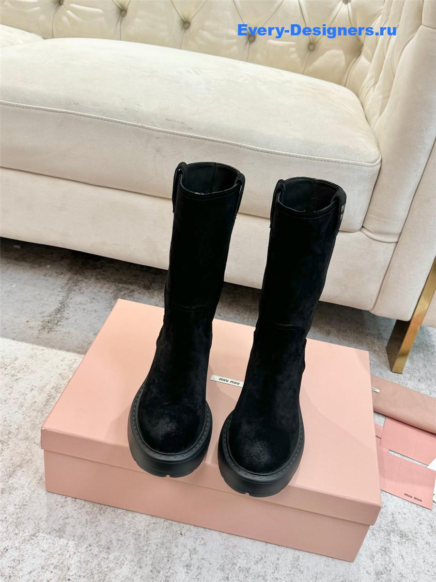 Miu Miu Black Suede Boots