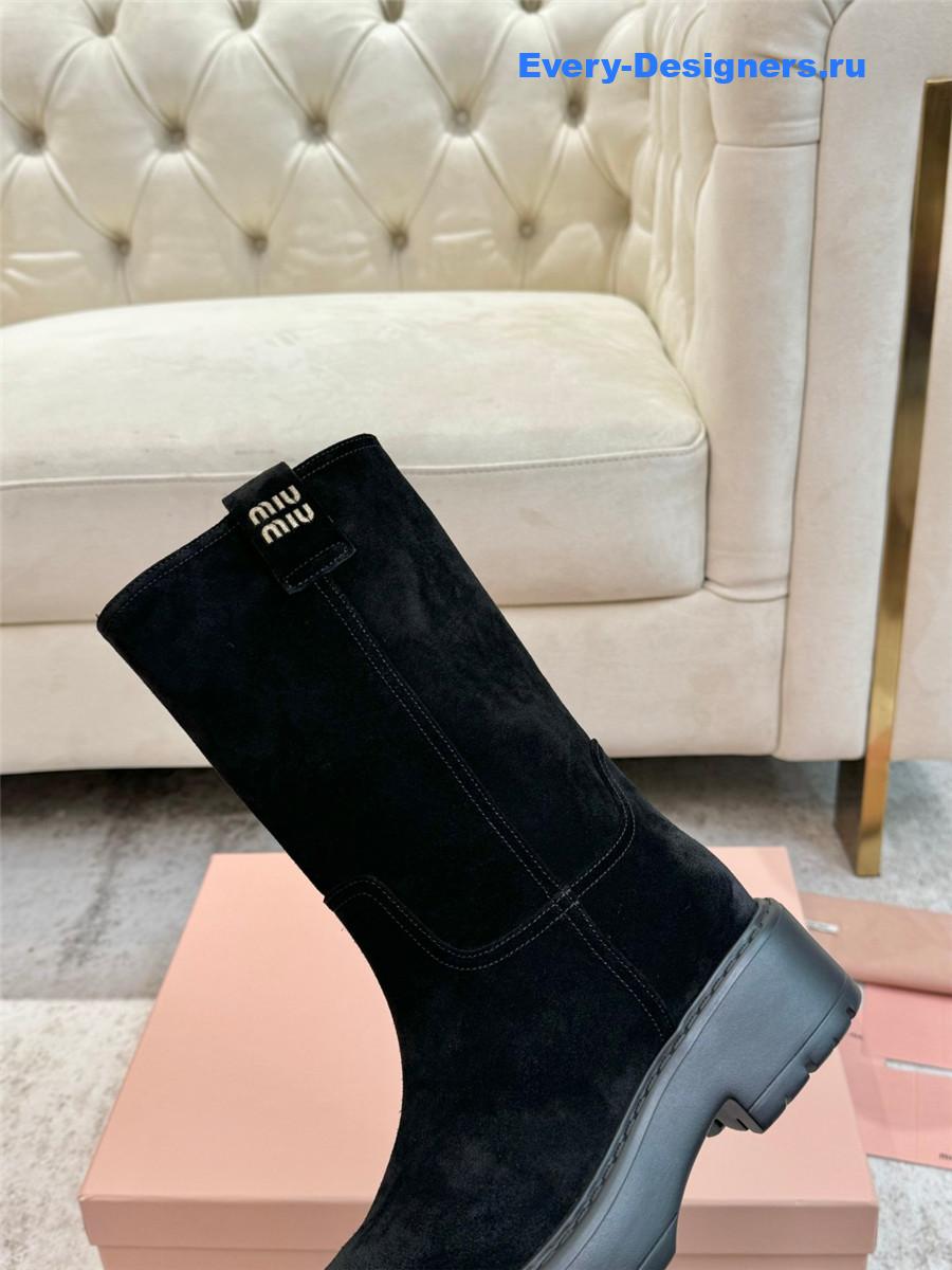 Miu Miu Black Suede Boots