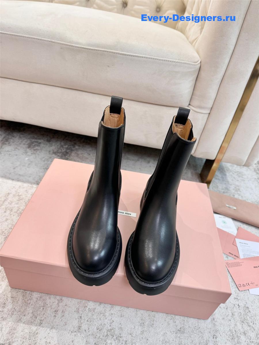 Miu Miu Black Leather Boots