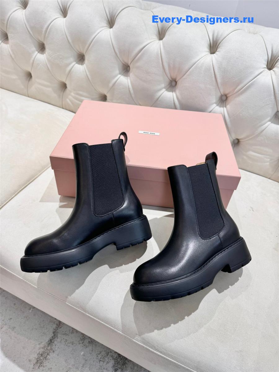 Miu Miu Black Leather Boots