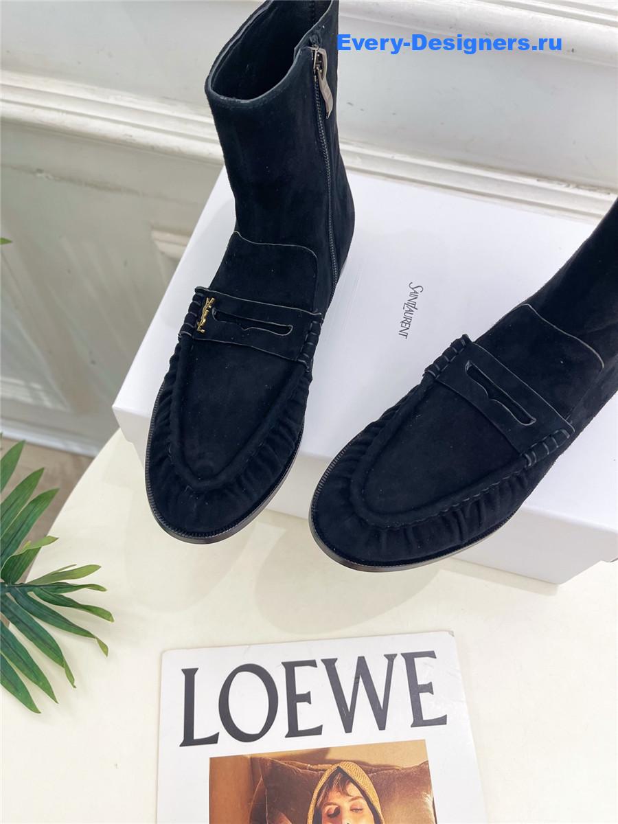 Sa1nt Lau*nt black suede ankle boots