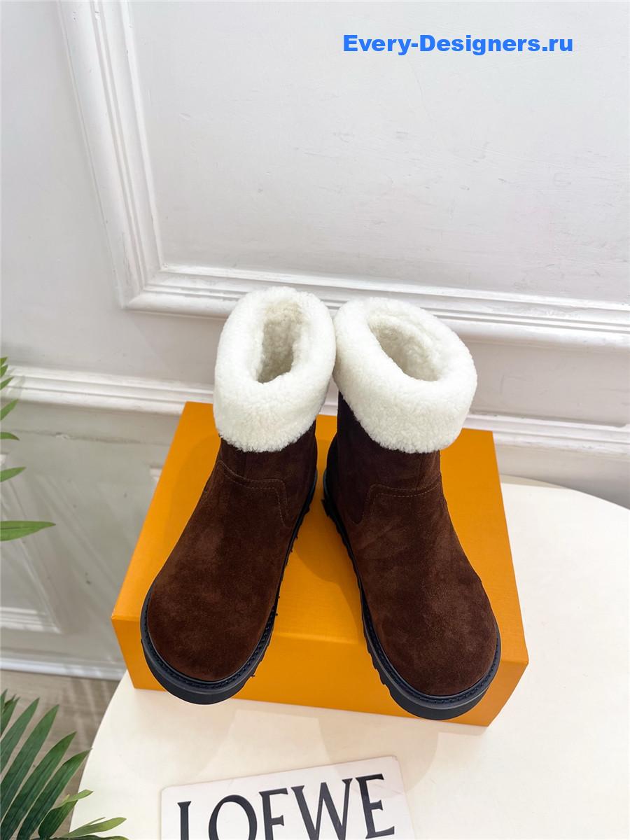 l0vis Vvtt0n dark suede calfskin shearling ankle boot