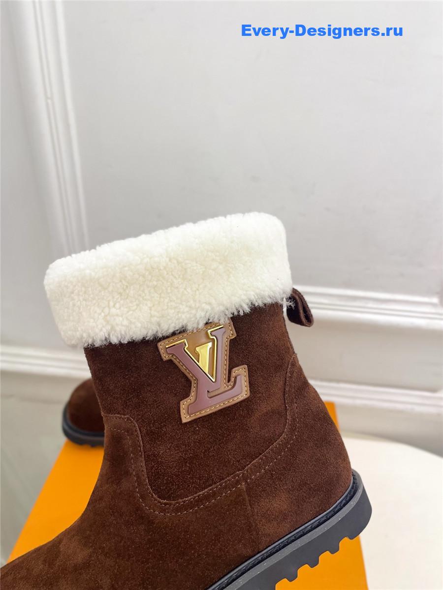 l0vis Vvtt0n dark suede calfskin shearling ankle boot