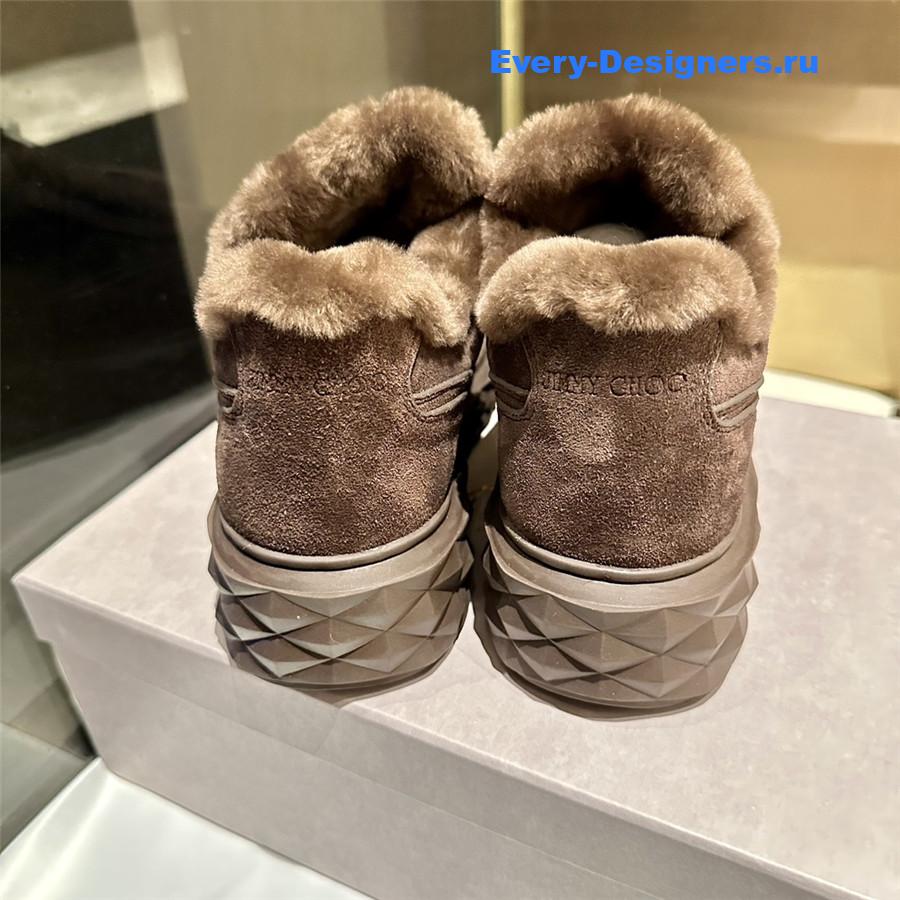 j1m*y ch00 dark brown D1am0nd maxi sneakers