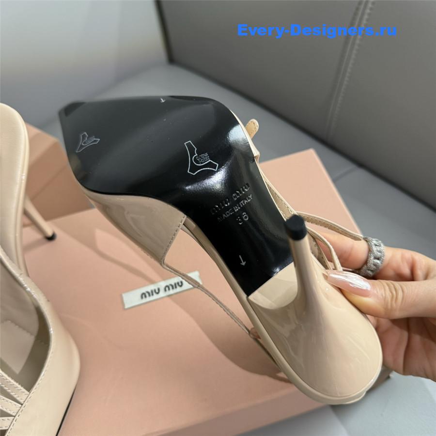 Miu Miu Patent Leather Buckles Slingbacks