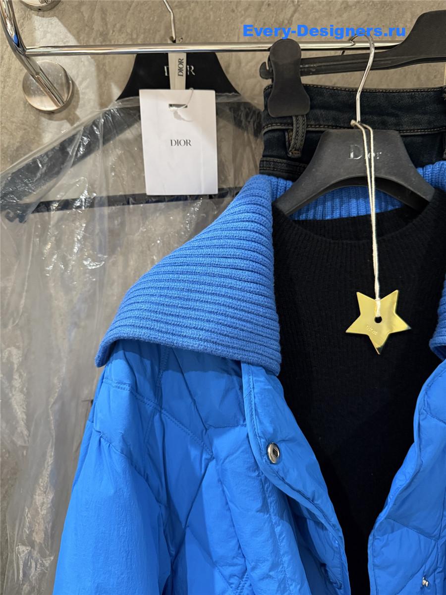 D10r cd blue wool collar down jacket