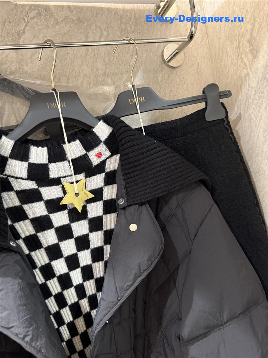 D10r cd black wool collar down jacket