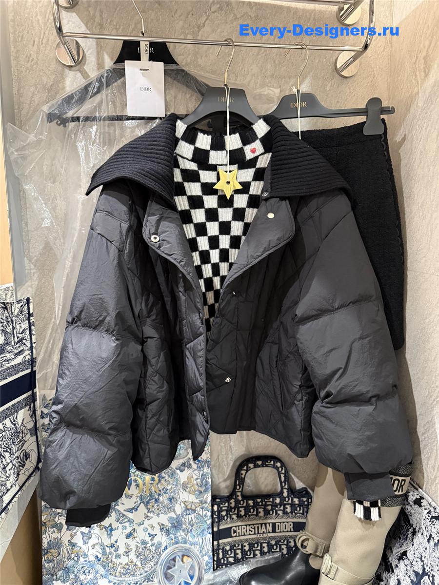 D10r cd black wool collar down jacket