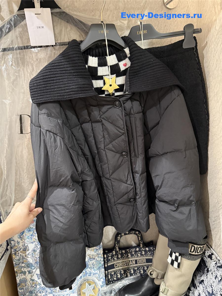 D10r cd black wool collar down jacket