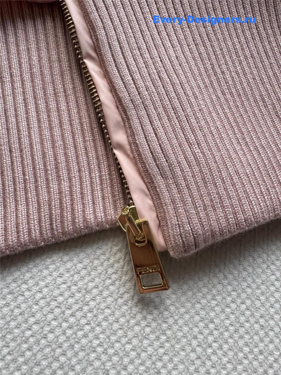 F**di pink technical fabric down jacket