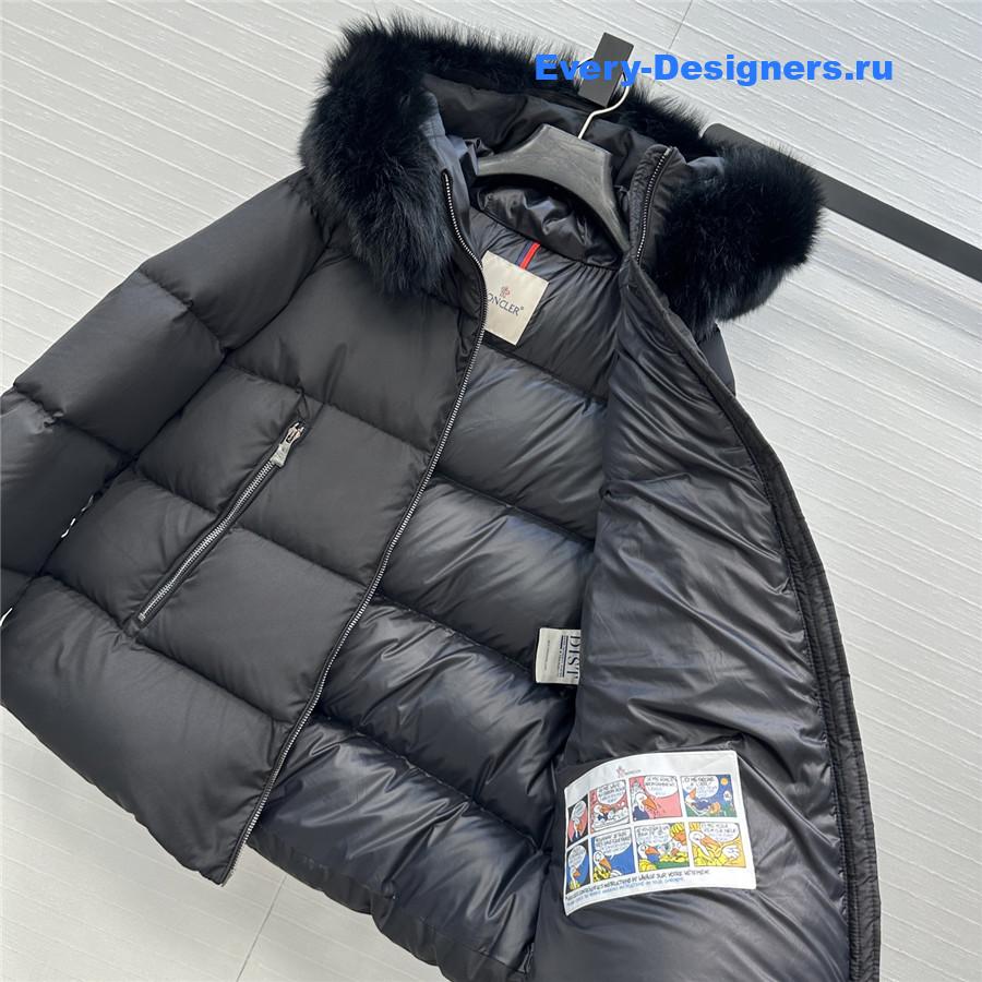 Moncler Black Laichefur Parka Coat