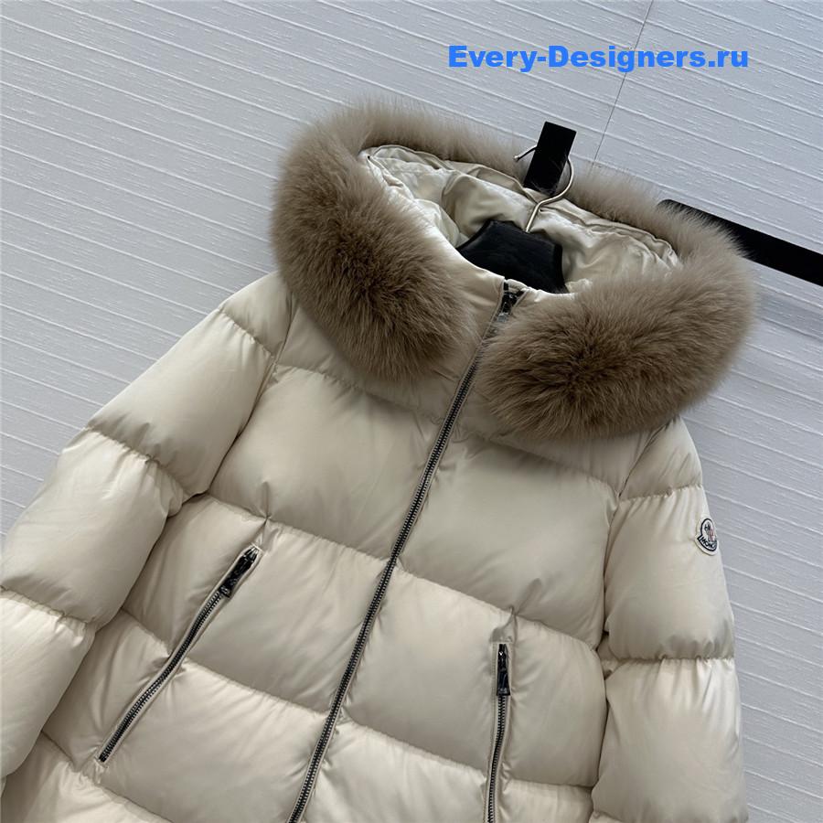 Moncler Beige Laichefur Parka Coat