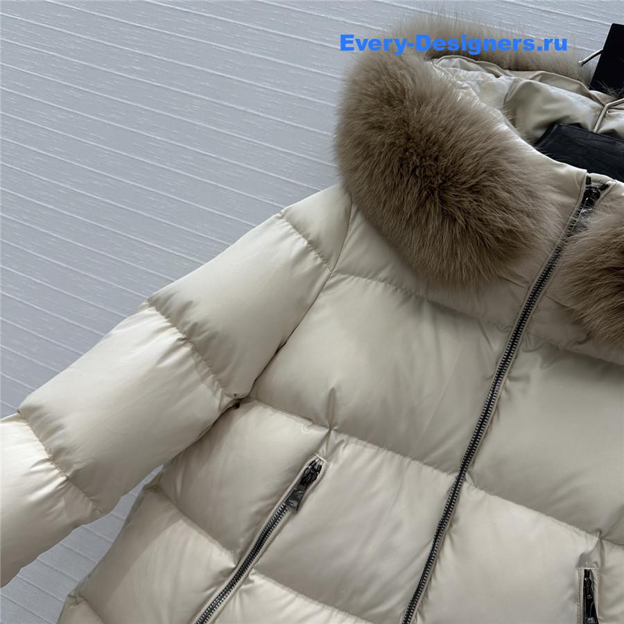 Moncler Beige Laichefur Parka Coat
