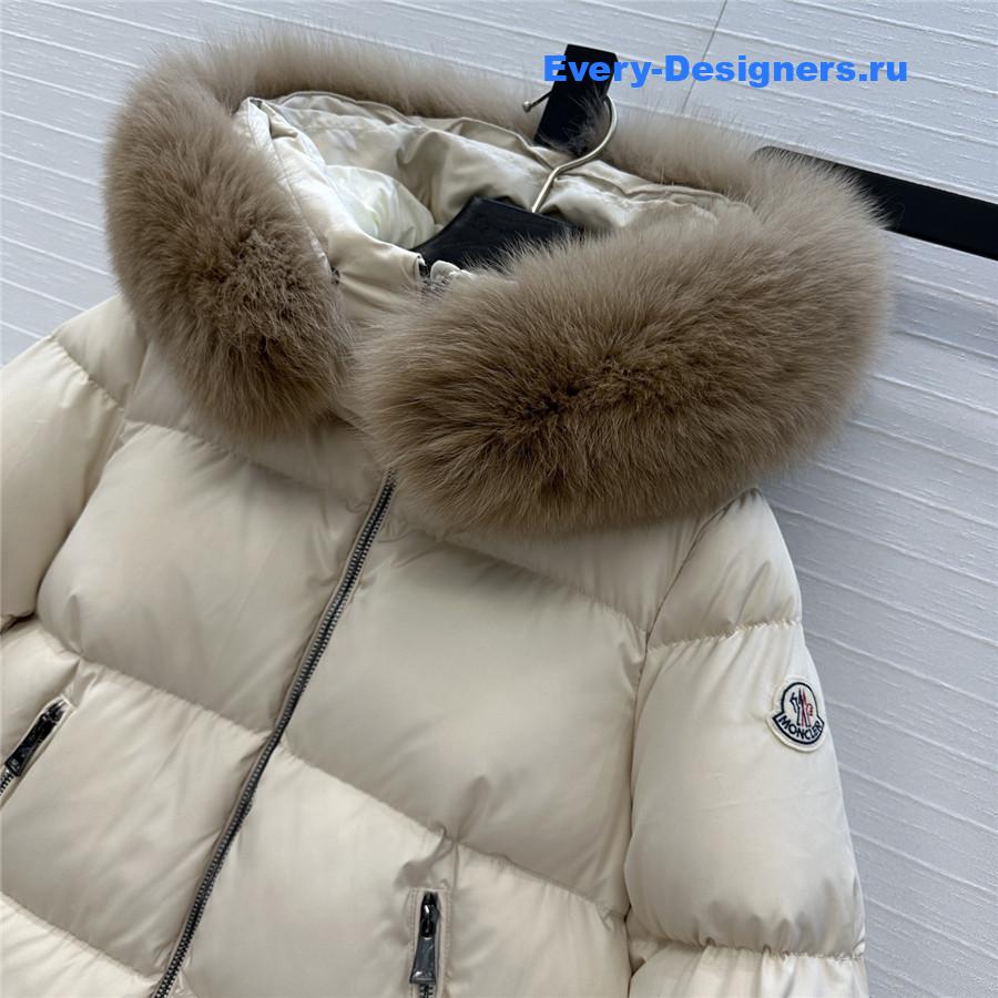Moncler Beige Laichefur Parka Coat