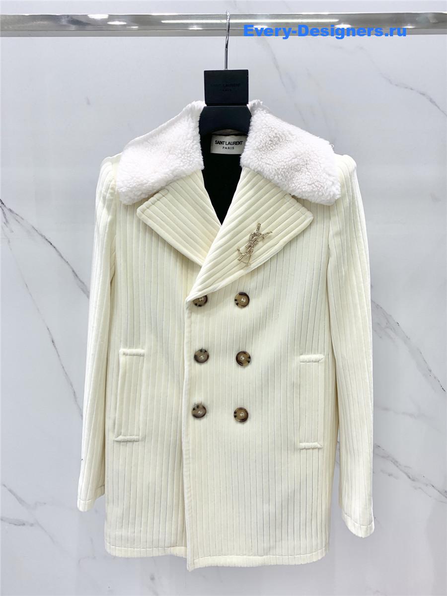 Sa1nt Lau*nt paris fur lambskin cotton coat