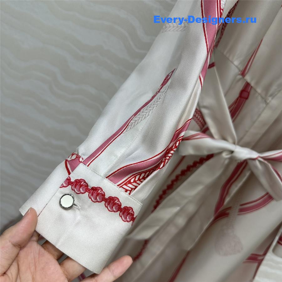 H**me5 pink silk twill maxi dress