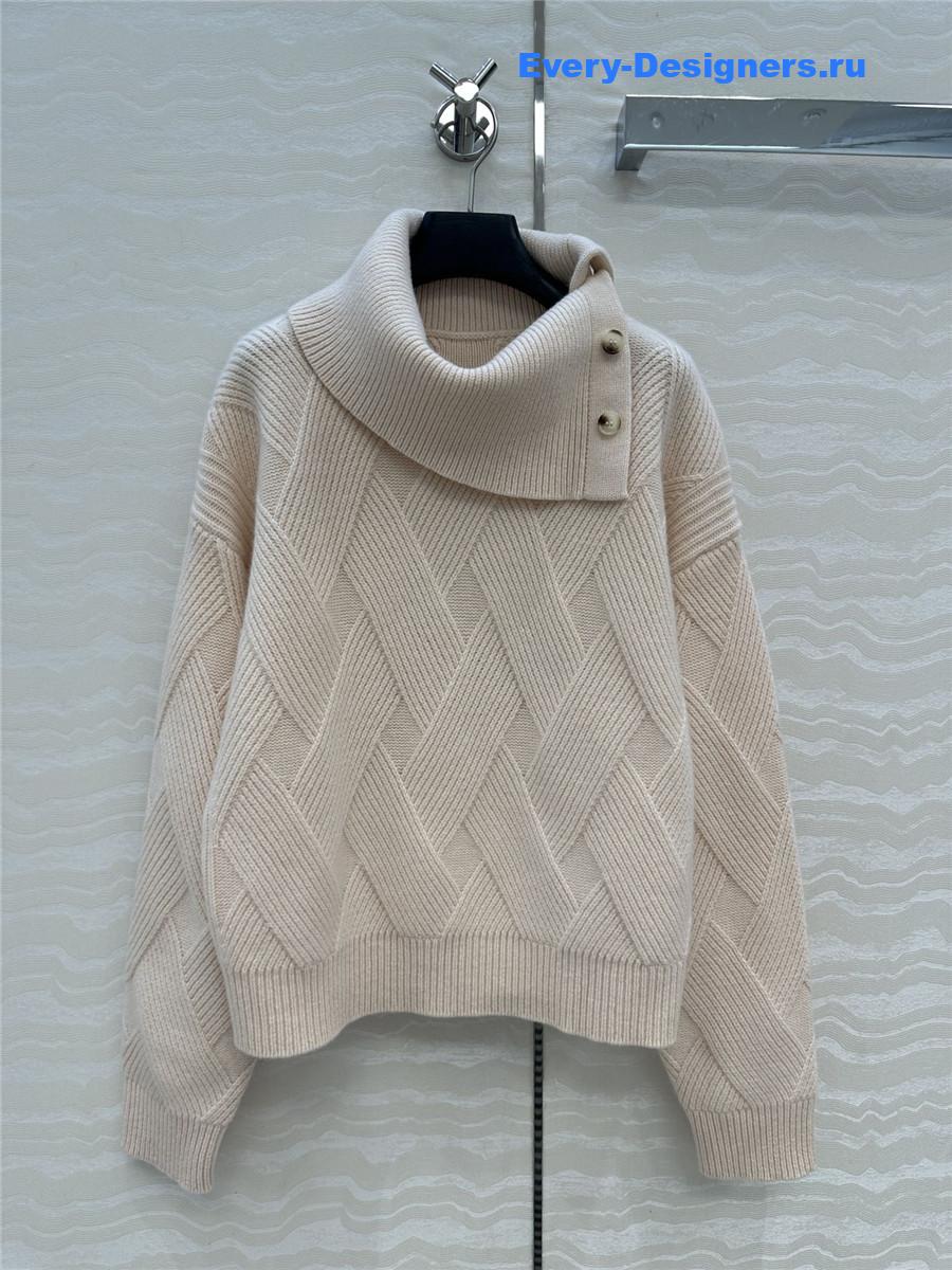 H**me5 beige wool long-sleeve sweater