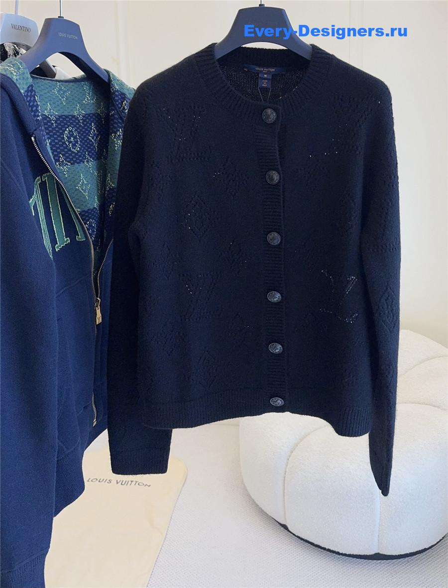 l0vis Vvtt0n black hollow knit cardigan