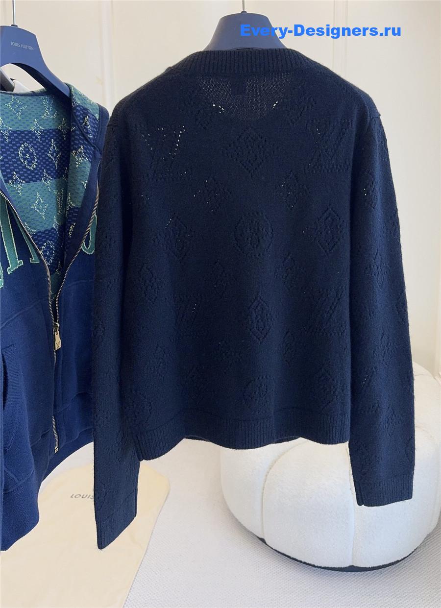 l0vis Vvtt0n black hollow knit cardigan