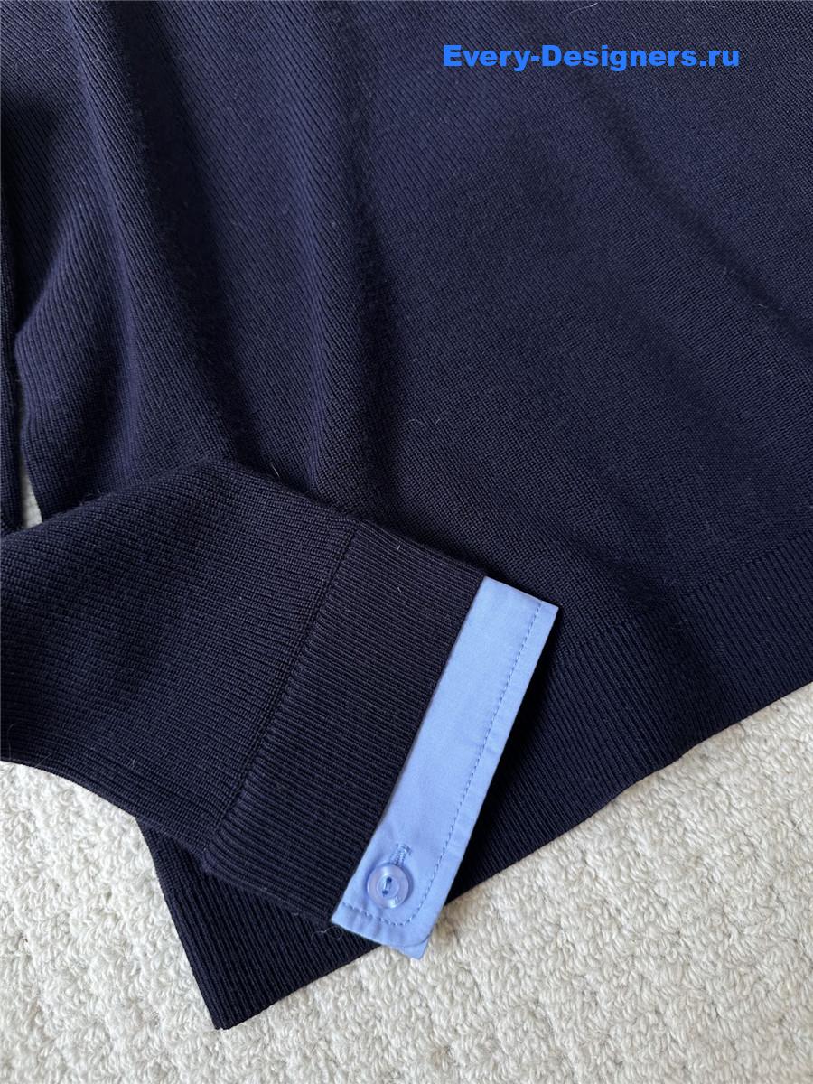 Gvc*1 navy embroidery wool sweater