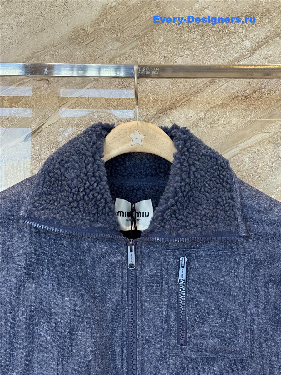 Miu Miu Uniform Blue Fleece Vest