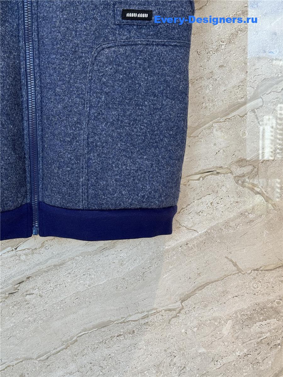 Miu Miu Uniform Blue Fleece Vest