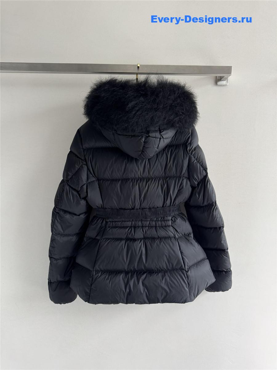 Moncler Black Boed Belted Down Jacket
