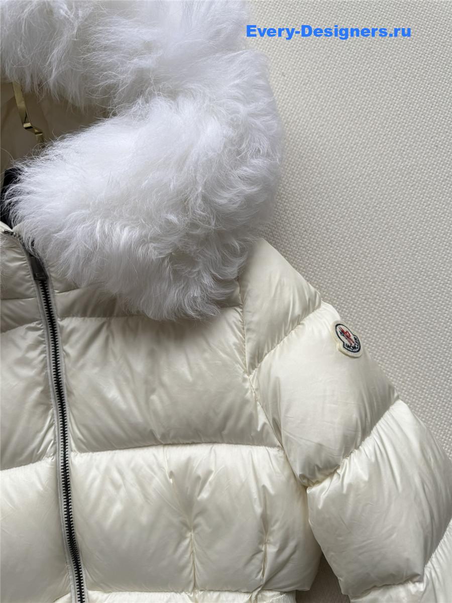 Moncler White Boed Belted Down Jacket