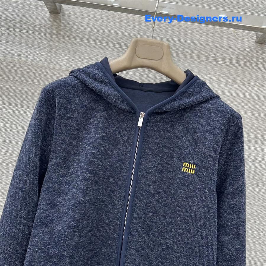 Miu Miu Navy Hooded Jacket Trousers Set