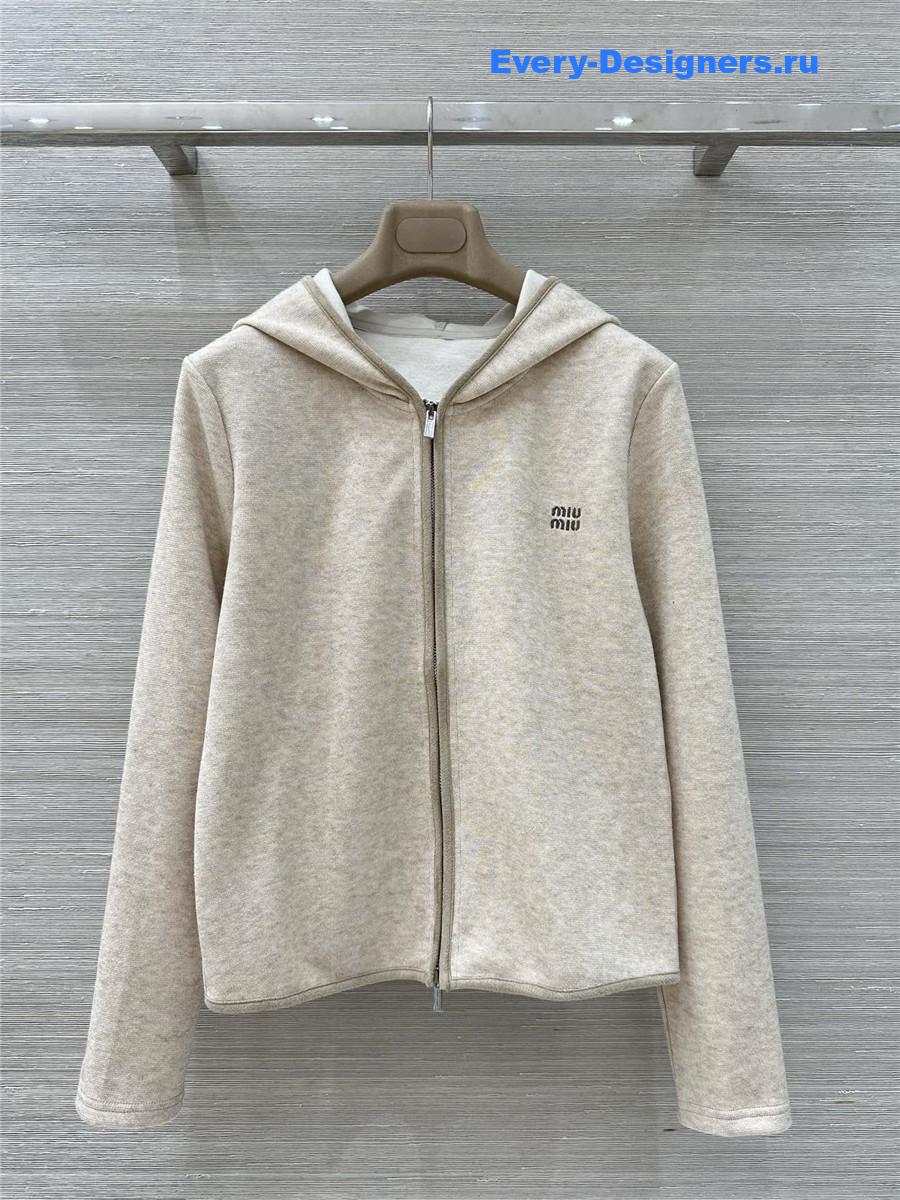 Miu Miu Beige Hooded Jacket Trousers Set