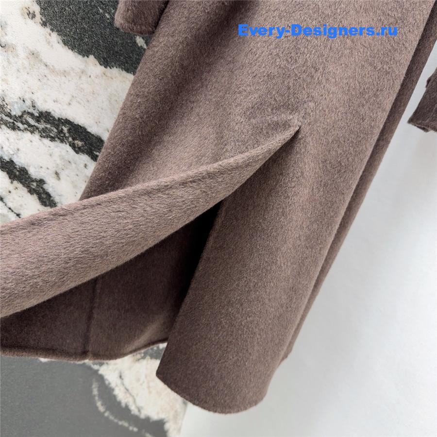 Max Mara Brown Hooded Double Coat