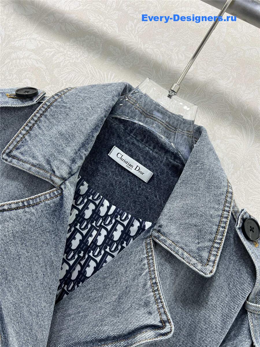 D10r double-breasted belted denim jacket
