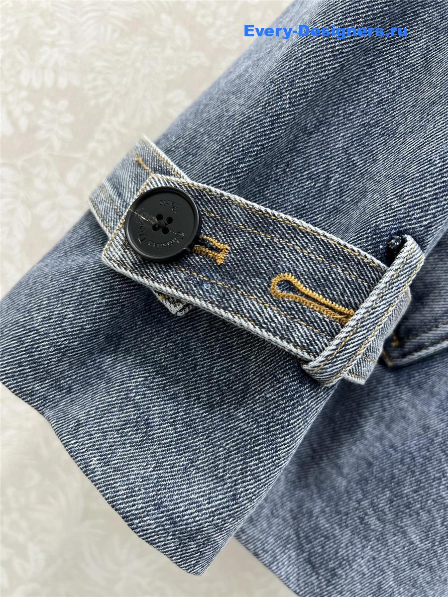 D10r double-breasted belted denim jacket