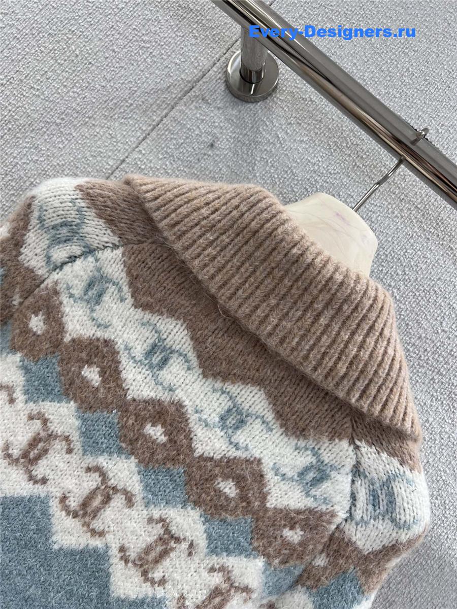 Ch**el cc knitted zipper cardigan jacket