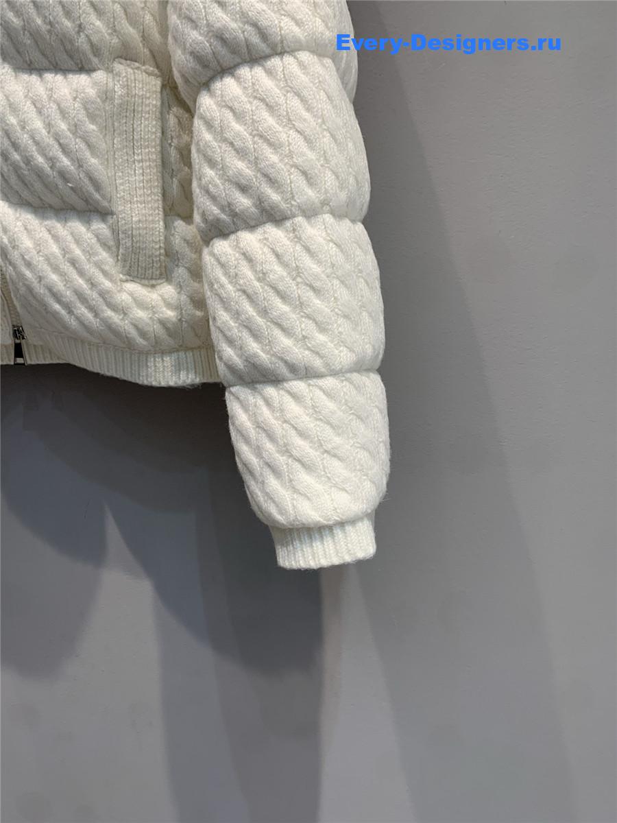 Moncler White Padded Wool & Cotton Zip-Up Cardigan