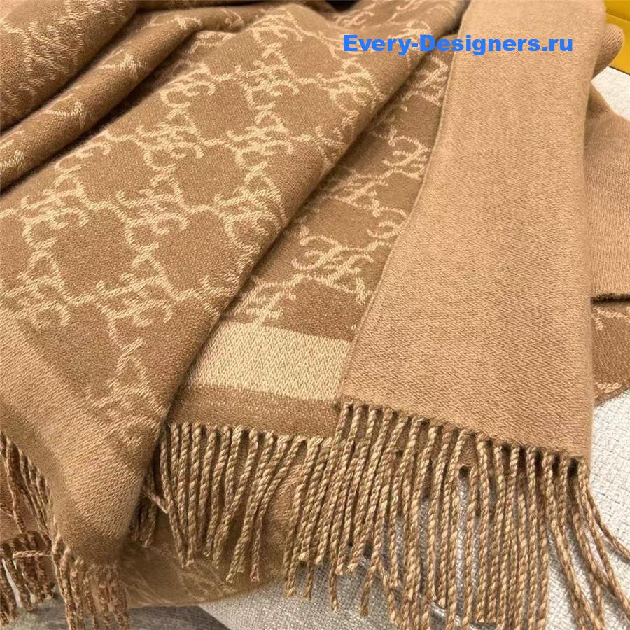 F**di camel ff jacquard wool cape