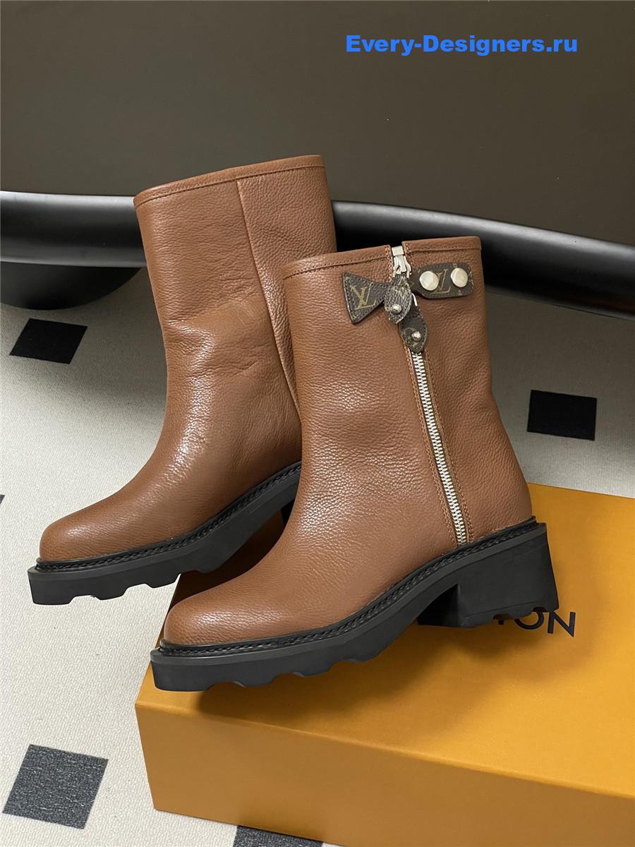 l0vis Vvtt0n brown lv beaubourg platform ankle boot