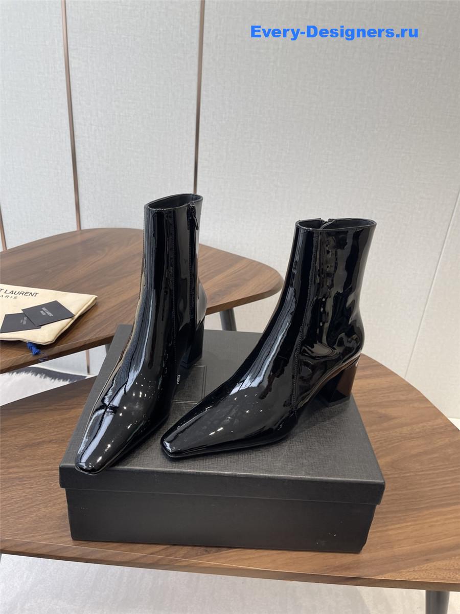 Sa1nt Lau*nt rainer black patent leather boots
