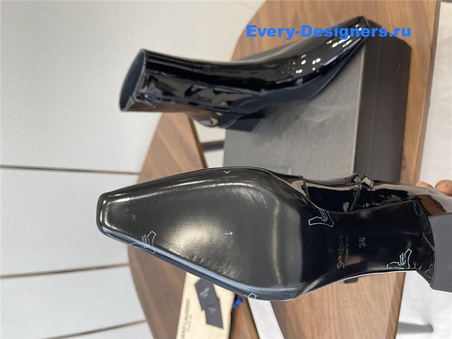 Sa1nt Lau*nt rainer black patent leather boots